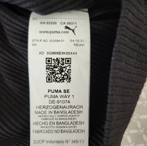 New 1X Puma Black Ribbed Square Neck Bodycon Dress - Picture 10 of 16